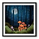 Plakat Skov og stjerner om natten - SpaceFrog Designs