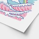Póster Ola kawaii con arco iris y Monte Fuji - Trinidad