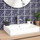 Azulejos Adhesivos acuarela flores azul - Treechild - lote de 12