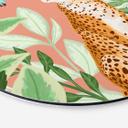 Tableau sur alu-Dibond rond Goed Blauw - Rose tropical