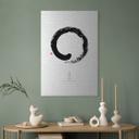 Geborsteld Alu-Dibond met goud-, zilver- & kopereffect - Japanse zen penseelkunst - Adan