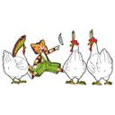 Muursticker Pettersson en Findus - Indiaanse Hanen