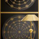 Versace ikke-vævet tapet I Love Baroque Medusa Circles Black Gold luksuriøst