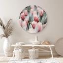 Tableau sur alu-Dibond Annie - Tulipes de printemps - Rond