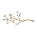 Vægdekoration gren med blade | Naturlig dekoration - MDF natur