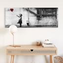 Glasbillede - Banksy - Pige med ballon - Panorama