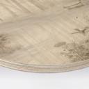 Houten Wanddecoratie bos bij het meer in beige mist - Ms Tiff - Rond