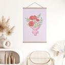 Póster de tela Signo de Venus con flores