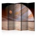 Paravent, Raumteiler freistehend, Trennwand - A small and a big planet II, 5-teilig - einseitig bedruckt - 225x172 cm
