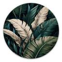 Cuadro de madera Hojas de palmera de colores - Jaszke - Redondo