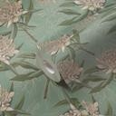 Papel pintado no tejido floral verde claro - papel pintado floral con flores blancas