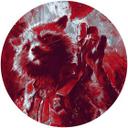 Selvklæbende non-woven tapet - Avengers maleri Rocket Raccoon - 125 x 125 cm