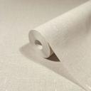 Non-woven tapet med let skinnende struktur i beige, hvide flader