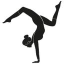Wallsticker yoga håndstand silhuet ensfarvet