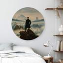 Cuadro de madera Friedrich - El vagabundo sobre el mar de niebla - Redondo