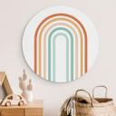 Vægcirkel Boho Rainbow – print på aluminium (Alu-Dibond)