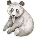 Wallsticker Siddende panda - Kvilis