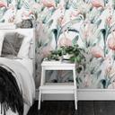 Mønstret tapet Kvilis - Tropisk flamingo