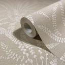 Papel pintado no tejido hojas, zarcillos naturaleza floral en gris beige