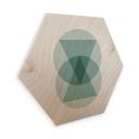 Hexagone - Placage bois de bouleau - Nouveauprints - Cercles et triangles aqua
