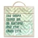 Cuadro de madera Live Simply - 40x41,5 cm