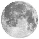 Fotomural de luna llena en blanco y negro - redondo - Papel pintado autoadhesivo/no tejido