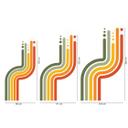 Wallsticker retro stribe form sæt (4 dele) | regnbuefarver