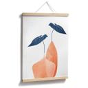 Póster Hojas de Monstera en dos jarrones color albaricoque - Kubistika