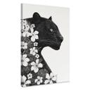 Lienzo pantera negra con flores blancas - Korenkova