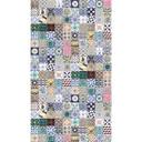 Patchworktapet med farverigt fliselook - middelhavstapet - dekorativt non-woven tapet