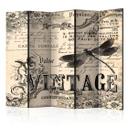 Screen room divider - Korrespondance i vintage stil, 3-delt