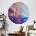 Wallsticker Abstrakt kystlinje i lilla - Schmucker - Rund