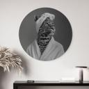 Billede med sølveffekt Royale Spa time-out med leopard - Rahner - rund – print på aluminium