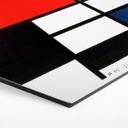 Hexagone - alu-Dibond Mondrian - Composition en rouge, jaune, bleu et noir