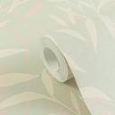 Papel pintado Hojas verde claro beige - filigrana ramas moderno - Papel pintado no tejido mate