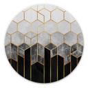 Tableau sur alu-Dibond rond Fredriksson - Hexagones : noirs et gris