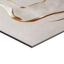 Billede Abstrakt linjekunst i guld og beige - Alma – print på aluminium