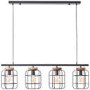 Pendelleuchte Inga, braun, 157,5 x 20 cm, Metall Pendellampe, dimmbar