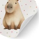 Wallsticker til børneværelset Sweet Capybara med konfetti - Rund