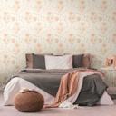tapet med tegnede blomster hvid beige - non-woven tapet blomstret med blomster