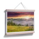 Póster Valle de montaña en la niebla