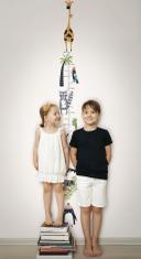 Børnetapet, non-woven tapet med illustration Kids Walls hvid, farverig