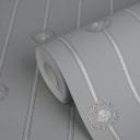 Versace Papier peint intissé I Love Baroque rayures gris médusa argent luxueux