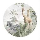 Poster jungle dieren op Afmeting - Ms Tiff - Rond