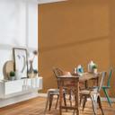 Papel pintado unitario con estructura textil horizontal marrón amarillo