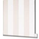 Stribet tapet non-woven Novamur Yvi hvid, hvid, beige