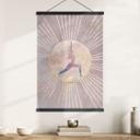 Póster de tela yoga saludo al sol rosa - Manovski