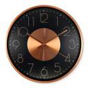 Moderne Aluminium Wanduhr Kupferoptik - Rund Ø30 c