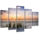 5 stykke lærredsprint, Sea Beach Sunset
