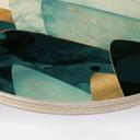 Cuadro de madera Montañas abstractas en dorado y azul - SpaceFrog Designs - Redondo